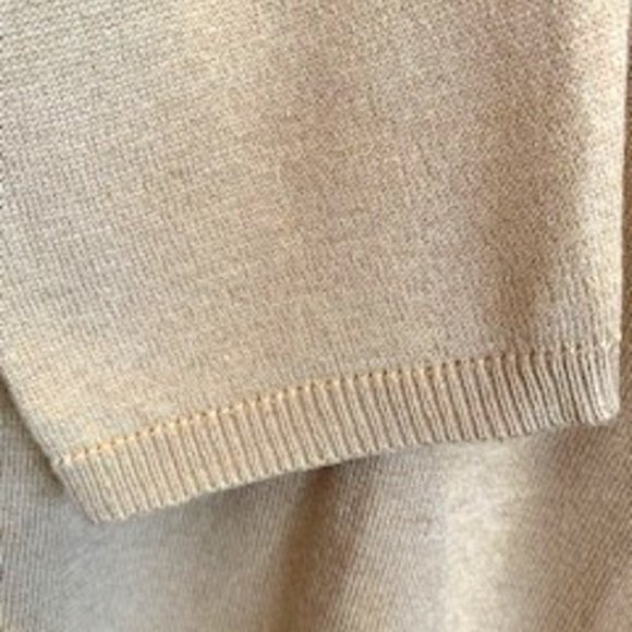 Pamela Dennis 75% Silk/25% Cashmere Beige Lightweight Sweater Cardigan Sz: XL - Picture 5 of 6